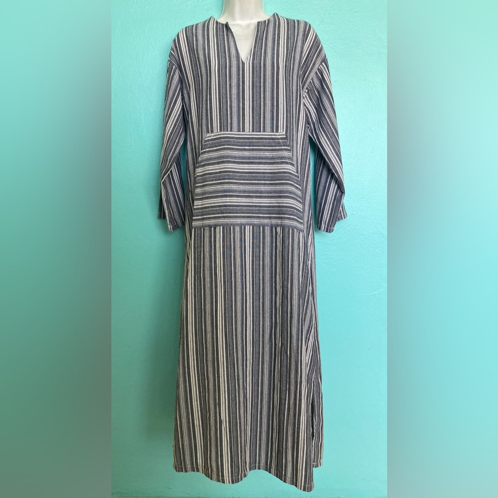 Zanzea 100% Cotton Kaftan Blue White